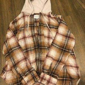 american eagle hooded flannel